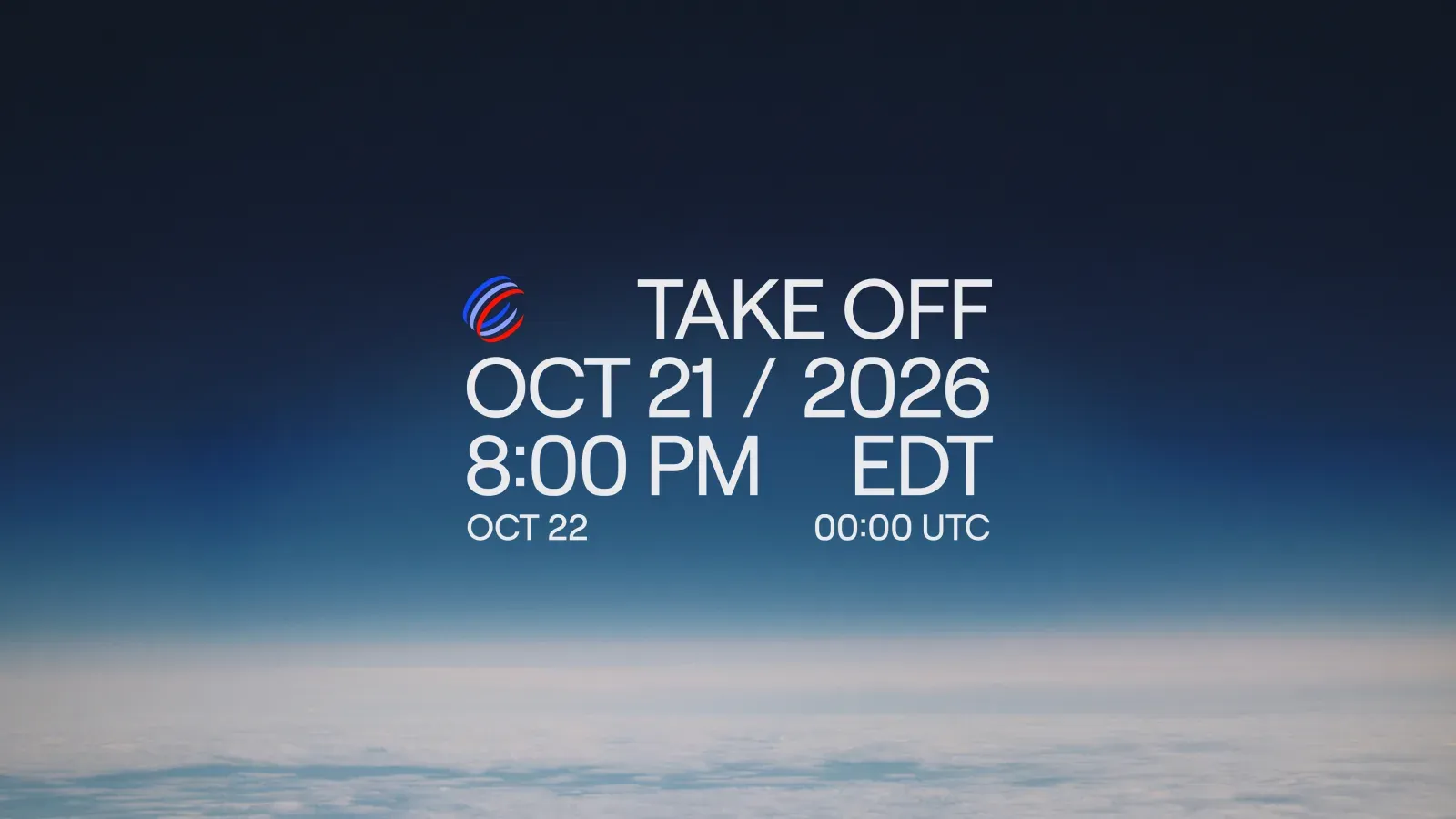 Take off: October 21, 2026, 8:00 PM EDT (October 22, 00:00 UTC)